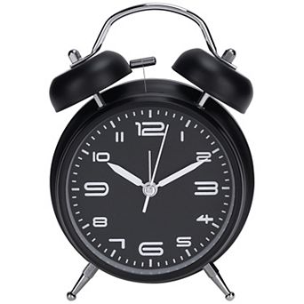 Old Fashioned Circle Loud Alarm Clock with Night Light Battery Operated, 6.7x3.9x2 inch