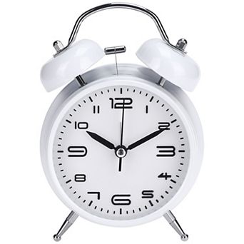 Old Fashioned Circle Loud Alarm Clock with Night Light Battery Operated, 6.7x3.9x2 inch
