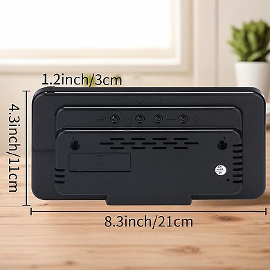 Digital Dual Alarm Clock, Big Numbers Display Dimmable, Temperature, Day of Week, 8.3x4.3x1.2 inch