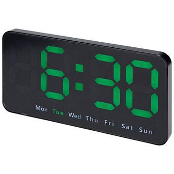 Digital Dual Alarm Clock, Big Numbers Display Dimmable, Temperature, Day of Week, 8.3x4.3x1.2 inch