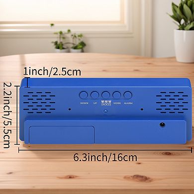 Triple Alarm Clock, Big Numbers Display, Dimmable, Snooze, Temperature, 12/24H, 6.3x2.2x1 inch