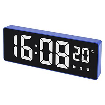 Triple Alarm Clock, Big Numbers Display, Dimmable, Snooze, Temperature, 12/24H, 6.3x2.2x1 inch