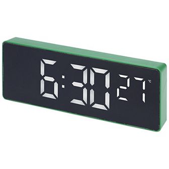 Triple Alarm Clock, Big Numbers Display, Dimmable, Snooze, Temperature, 12/24H, 6.3x2.2x1 inch