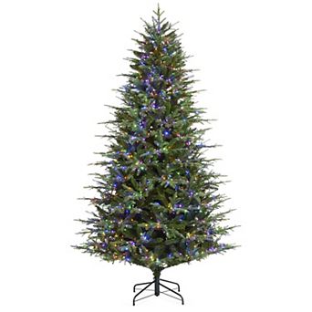 Glitzhome 7.5ft Pre-lit Artificial Christmas Tree, Majestic Evergreen Fir Green Full Xmas Tree