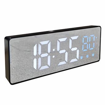 Triple Alarm Clock for Desk, Big Numbers Display, Dimmable, Temperature, 12/24H, 6.3x2.4x1 inch