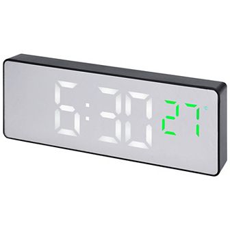 Triple Alarm Clock for Desk, Big Numbers Display, Dimmable, Temperature, 12/24H, 6.3x2.4x1 inch