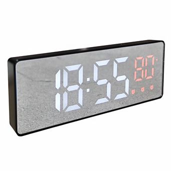 Triple Alarm Clock for Desk, Big Numbers Display, Dimmable, Temperature, 12/24H, 6.3x2.4x1 inch