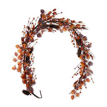 Glitzhome 72"L Fall Eucalyptus Berry Artificial Fall Garland, Stunning and Versatile Harvest Garland