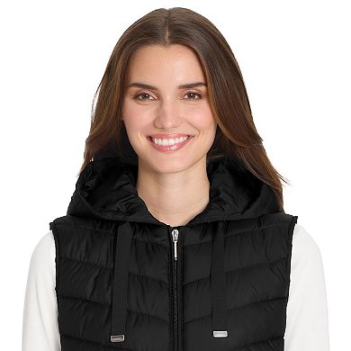 Women's Weathercast Hooded Quilted Longline Vest
