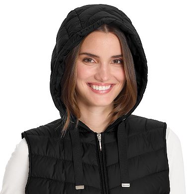 Women's Weathercast Hooded Quilted Longline Vest