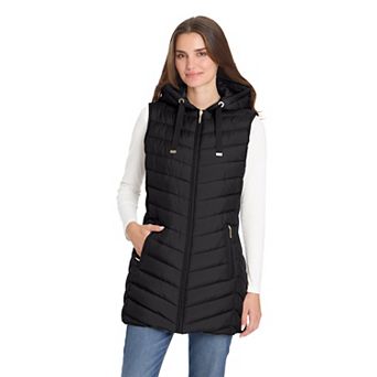 Women's Weathercast Hooded Quilted Longline Vest