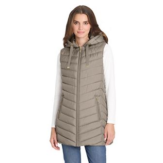 Women's Weathercast Hooded Quilted Longline Vest