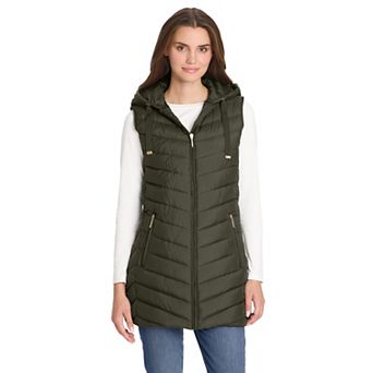 Women's Weathercast Hooded Quilted Longline Vest