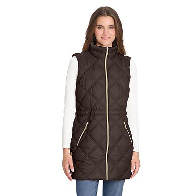 Women's Weathercast Diamond Quilted Longline Puffer Coat