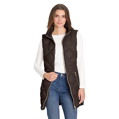 Women's Weathercast Diamond Quilted Longline Puffer Coat