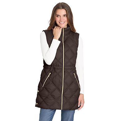 Women's Weathercast Diamond Quilted Longline Puffer Coat
