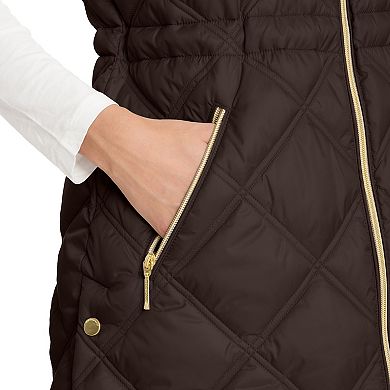 Women's Weathercast Diamond Quilted Longline Puffer Coat