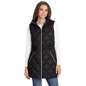 Women's Weathercast Diamond Quilted Longline Puffer Coat