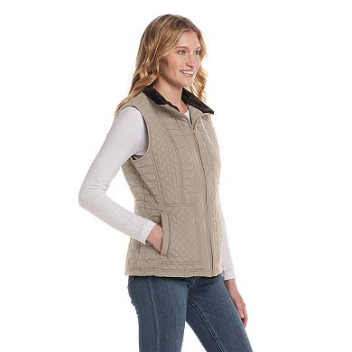 Women's Weathercast Multi Quilted Plush Lined Vest