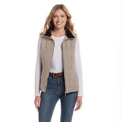 Women's Weathercast Multi Quilted Plush Lined Vest