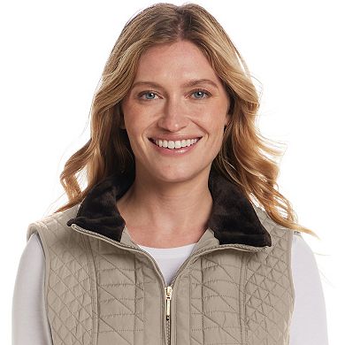 Women's Weathercast Multi Quilted Plush Lined Vest
