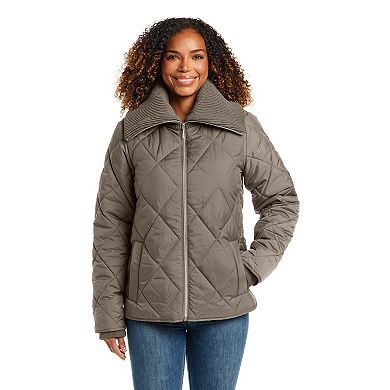 Women's Weathercast Knit Collar Quilted Jacket