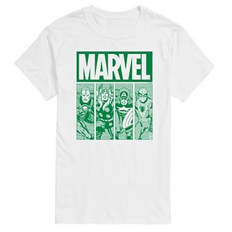Big & Tall Marvel Green Grid Short Sleeve Graphic Tee