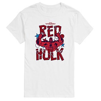 Big & Tall Marvel Captain America Brave New World Red Hulk Scribble Short Sleeve Graphic Tee