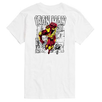Big & Tall Marvel Iron Man Comics Group Panels Short Sleeve Graphic Tee