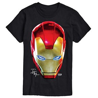 Big & Tall Marvel Iron Man Head Portrait Oversized Short Sleeve Graphic Tee