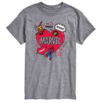 Big & Tall Marvel Valentines Day Sketch Short Sleeve Graphic Tee