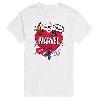 Big & Tall Marvel Valentines Day Sketch Short Sleeve Graphic Tee