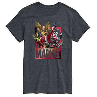 Big & Tall Marvel Guardians Of The Galaxy Group Short Sleeve Graphic Tee