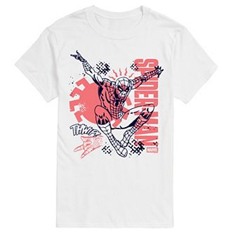 Big & Tall Marvel Spider-Man Doodle Collage Short Sleeve Graphic Tee