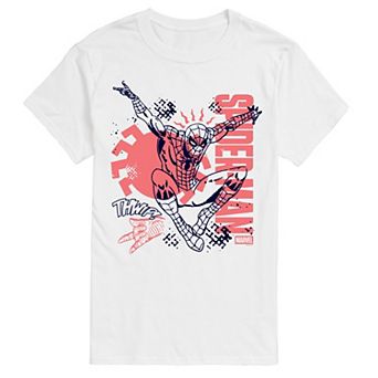 Big & Tall Marvel Spider-Man Doodle Collage Short Sleeve Graphic Tee