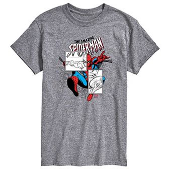 Big & Tall Marvel Spider-Man Sketch Panels Short Sleeve Graphic Tee