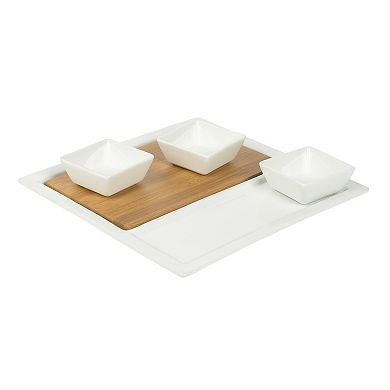 Denmark Tools for Cooks 5-pc. Serving Set with Bamboo Tray and Dipping Bowls