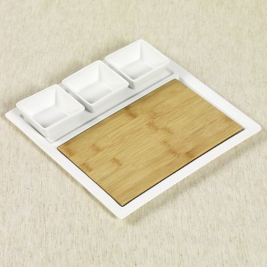 Denmark Tools for Cooks 5-pc. Serving Set with Bamboo Tray and Dipping Bowls