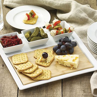 Denmark Tools for Cooks 5-pc. Serving Set with Bamboo Tray and Dipping Bowls