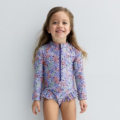 & Toddler Girl Jumping Beans Baby & Toddler Girl Jumping Beans® Ruffle Rashguard One-Piece Swimsuit