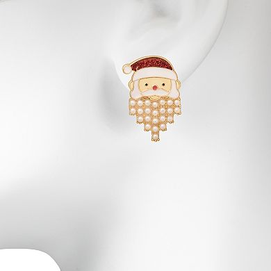 LC Lauren Conrad Gold Tone Santa Clause Statement Earrings