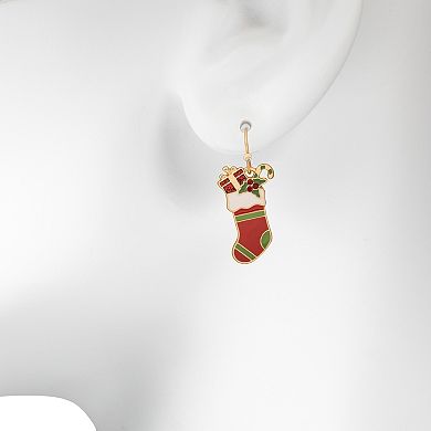 LC Lauren Conrad Gold Tone Stocking Drop Earrings