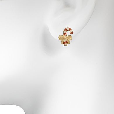 LC Lauren Conrad Gold Tone Candy Cane Stud Earrings