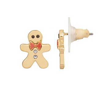 LC Lauren Conrad Gold Tone Gingerbread Stud Earrings