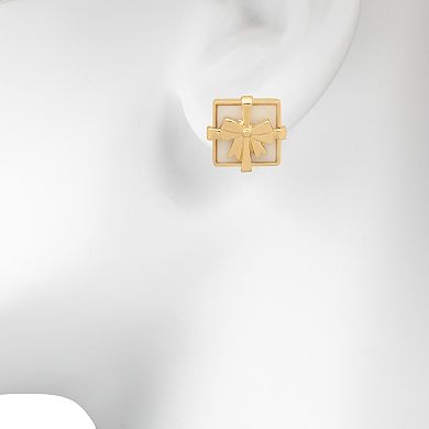 LC Lauren Conrad Gold Tone Present Stud Earrings