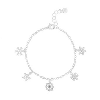 LC Lauren Conrad Silver Tone Snowflake Charms Bracelet