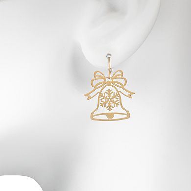 LC Lauren Conrad Gold Tone Holiday Bells Drop Earrings
