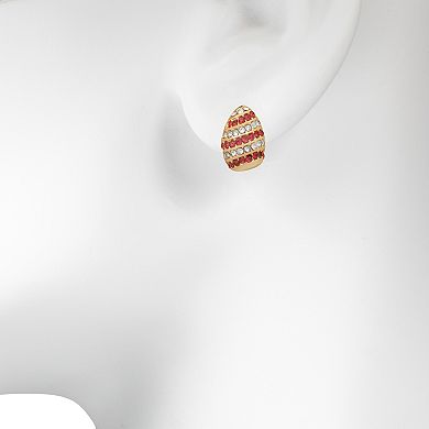 LC Lauren Conrad Gold Tone Candy Cane Stripe Tear Drop Hoop Earrings