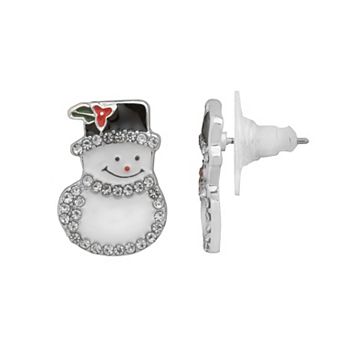 LC Lauren Conrad Silver Tone Snowman Stud Earrings