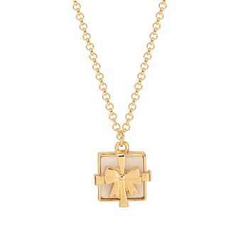LC Lauren Conrad Gold Tone Mother-Of-Pearl Pendant Necklace